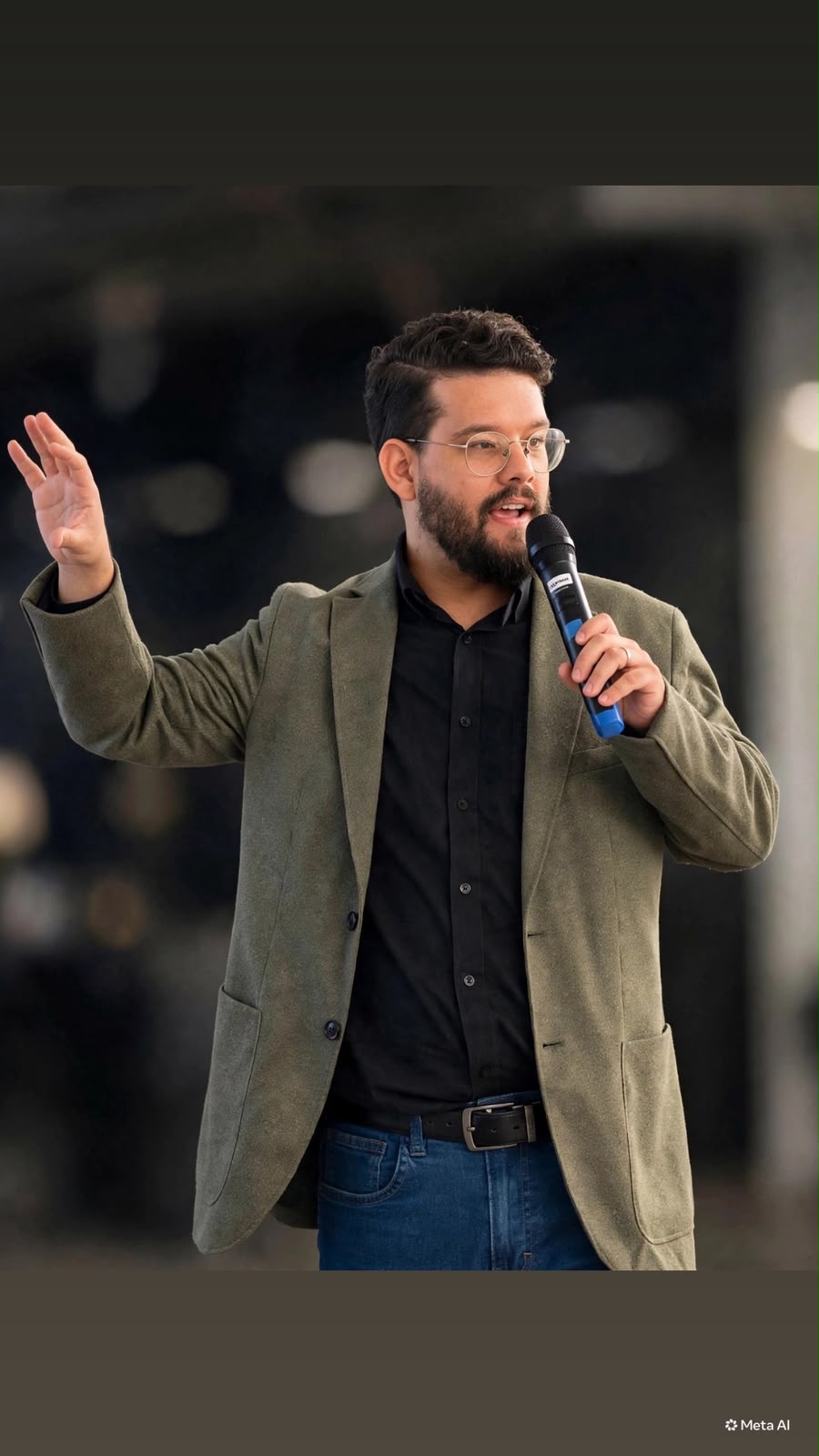 Alênio Honório falando em um evento profissional